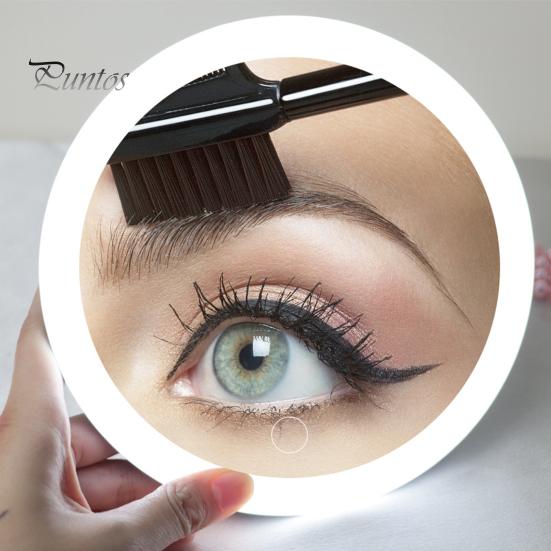 10CM 30X Magnifying Mirror with Tweezers Portable Travel LED Makeup Mirror with 3 Suction Cups Rechargeable Dimmable Magnified Vanity Mirror