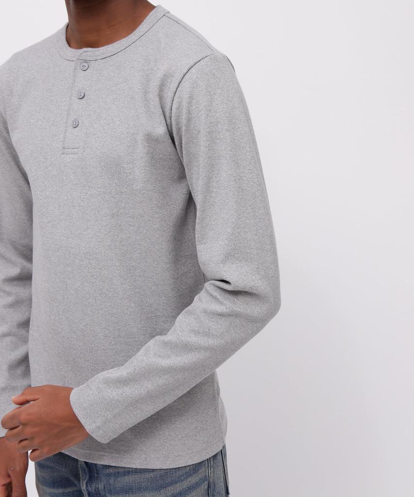 AVIREX DAILY RIB HENLY NECK TEE 6153482 men's M grey