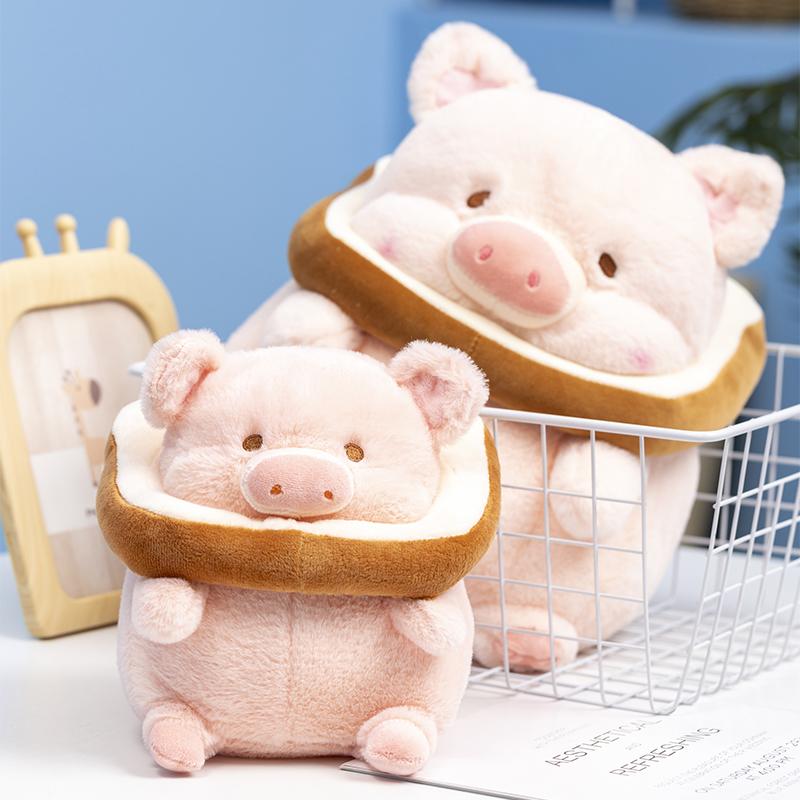 Кавайная плюшевая игрушка Lulu Pig Bread, креативные мягкие игрушки, розовая свинка, кукла-тост, игрушки на день рождения для девочки, милый подарок для девушки