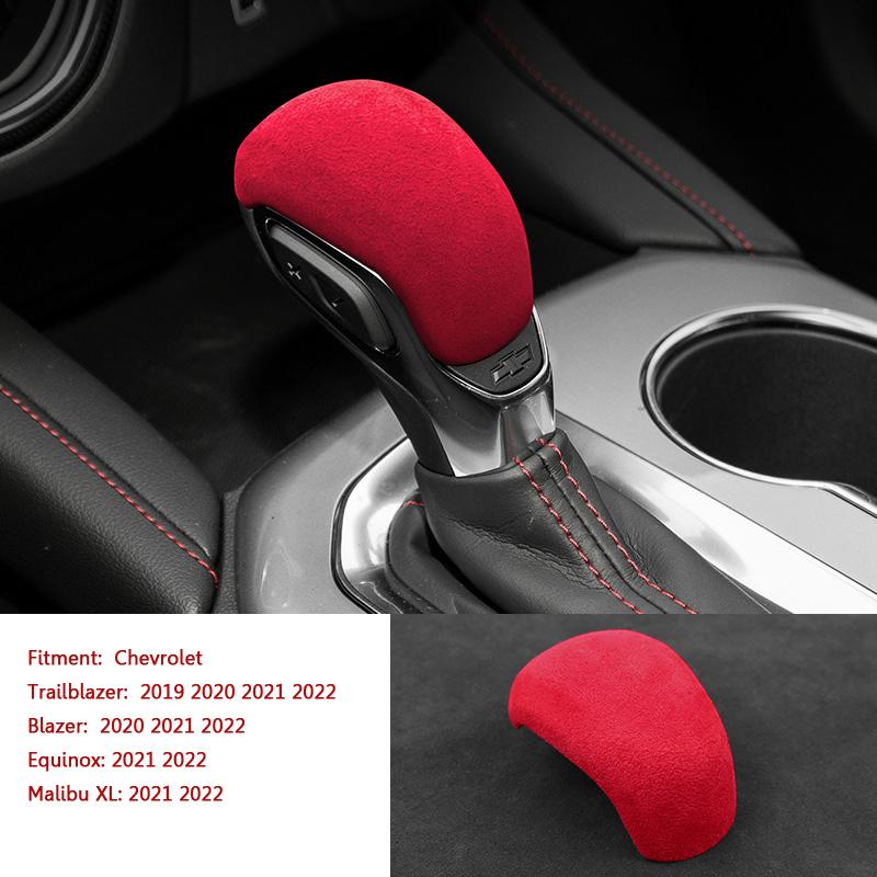 Black Suede Interiors Gear Lever Stcik Shift Collar Cover for Chevrolet Trailblazer Equinox Malibu XL 2020 2021 2022