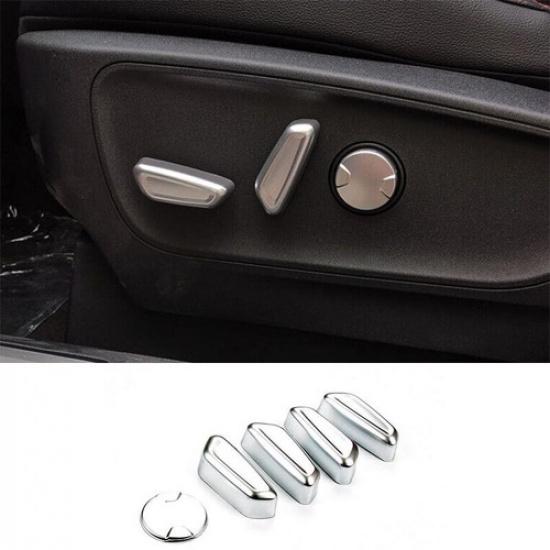 5PCS Fit For Ford Escape Kuga - Seat Adjustment Button Cover Trim Silver