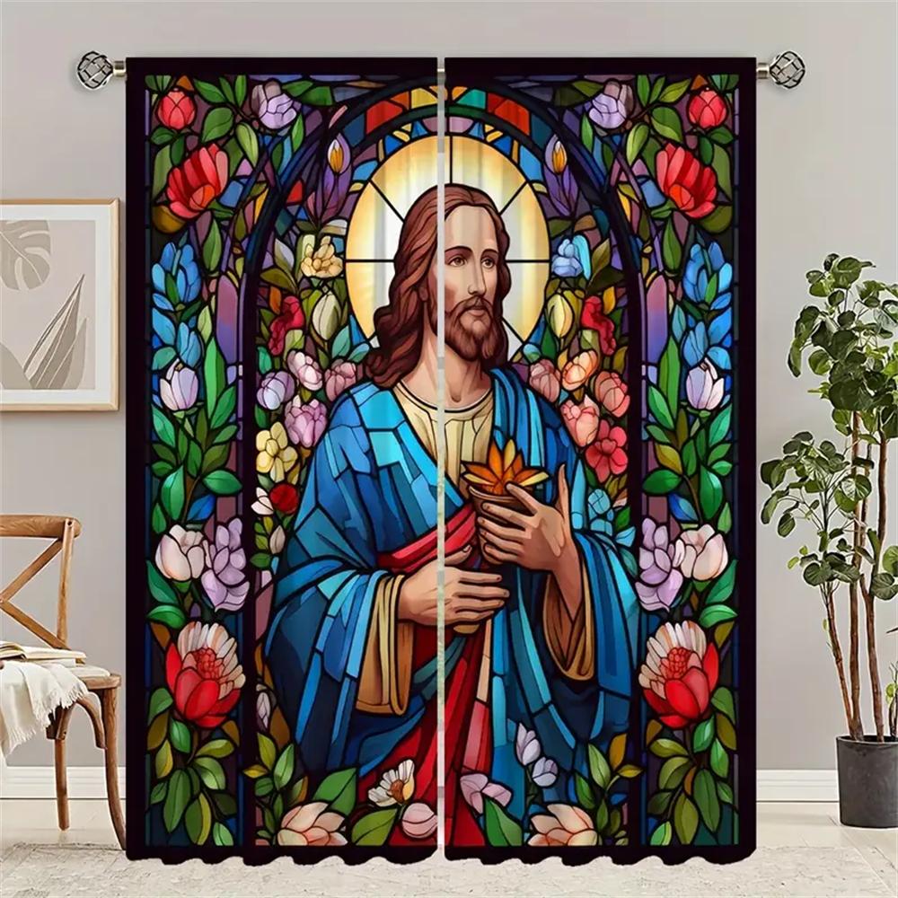 Натуральная витражная дверь, фиолетовые цветочные шторы, жалюзи для гостиной, спальни, ванной комнаты, кухонной двери, домашнего декора, 2 шт.