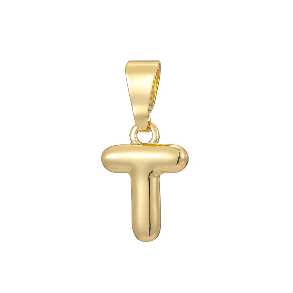 Ожерелье-подвеска с мини-буквами-пузырями с покрытием из 18-каратного золота - Персонализированное 26 английскими буквами