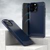 Coque de protection - PROSHOP - pour iPhone 12 Pro - Effet Carbone - Bleu Marine - Lot de 2 Verres Trempés