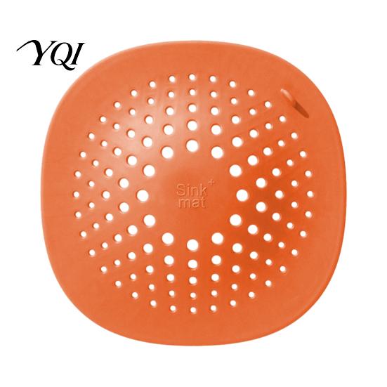 TPR Drain Filter Kitchen Sink Strainer Mat with Suction Cup, Food Residue & Hair Accessory Catcher Floor Cover, Anti Clogging Mesh for Bathroom