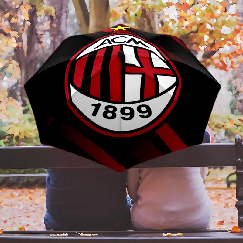 A-AC Milan Umbrella with Automatic Open/Close & Self-8-Rib Heavy-Duty Umbrella, Compact Travel Umbrella Suitable for Outdoor