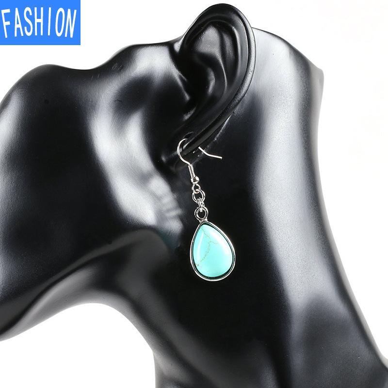 Европейские и американские модные женские серьги с каплями воды, женские серьги с натуральными полудрагоценными кристаллами, простые серьги