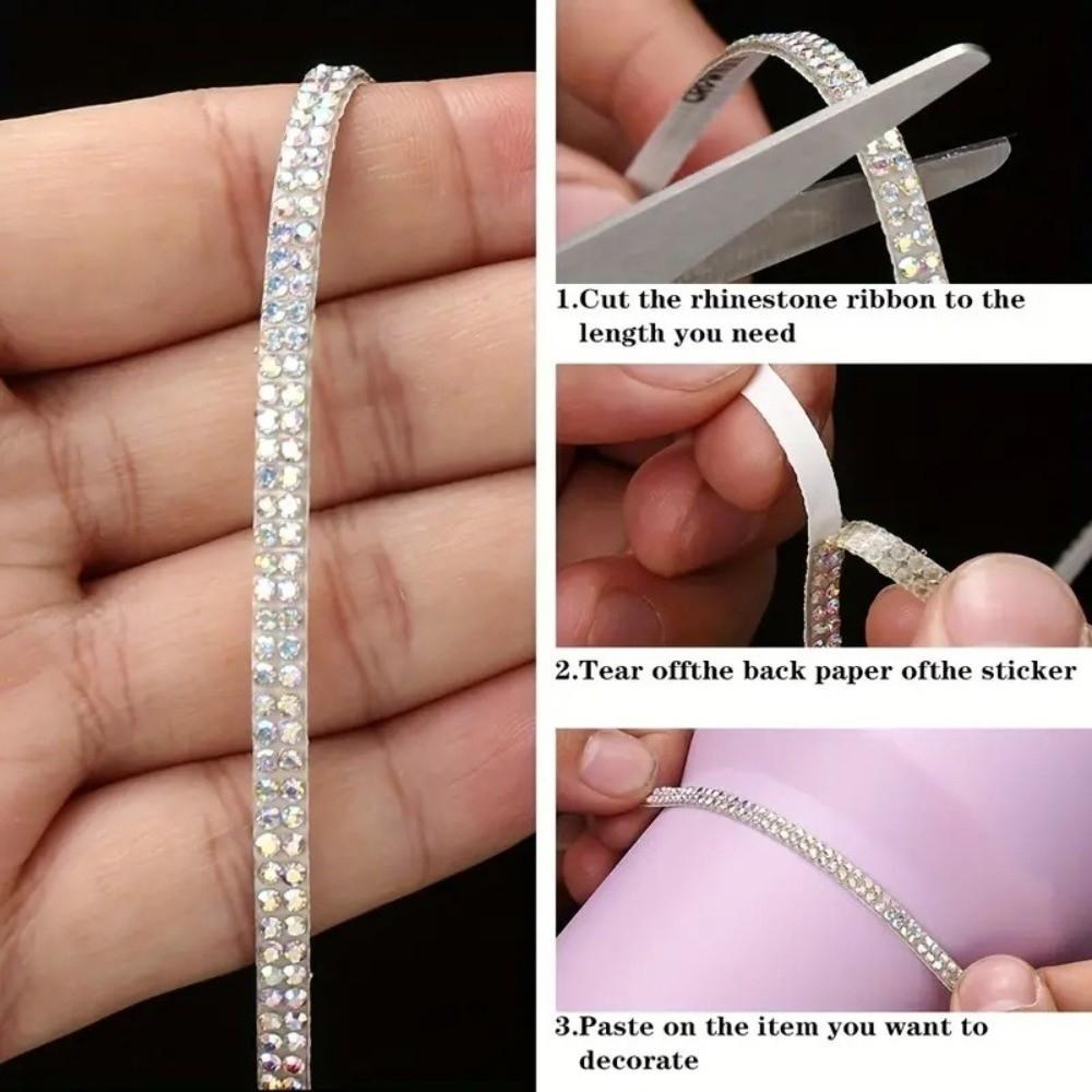 5M Самоклеящаяся наклейка с хрустальными стразами, ширина 5 мм, хрустальный мотив, самоклеящиеся стразы, разноцветные клейкие бриллианты