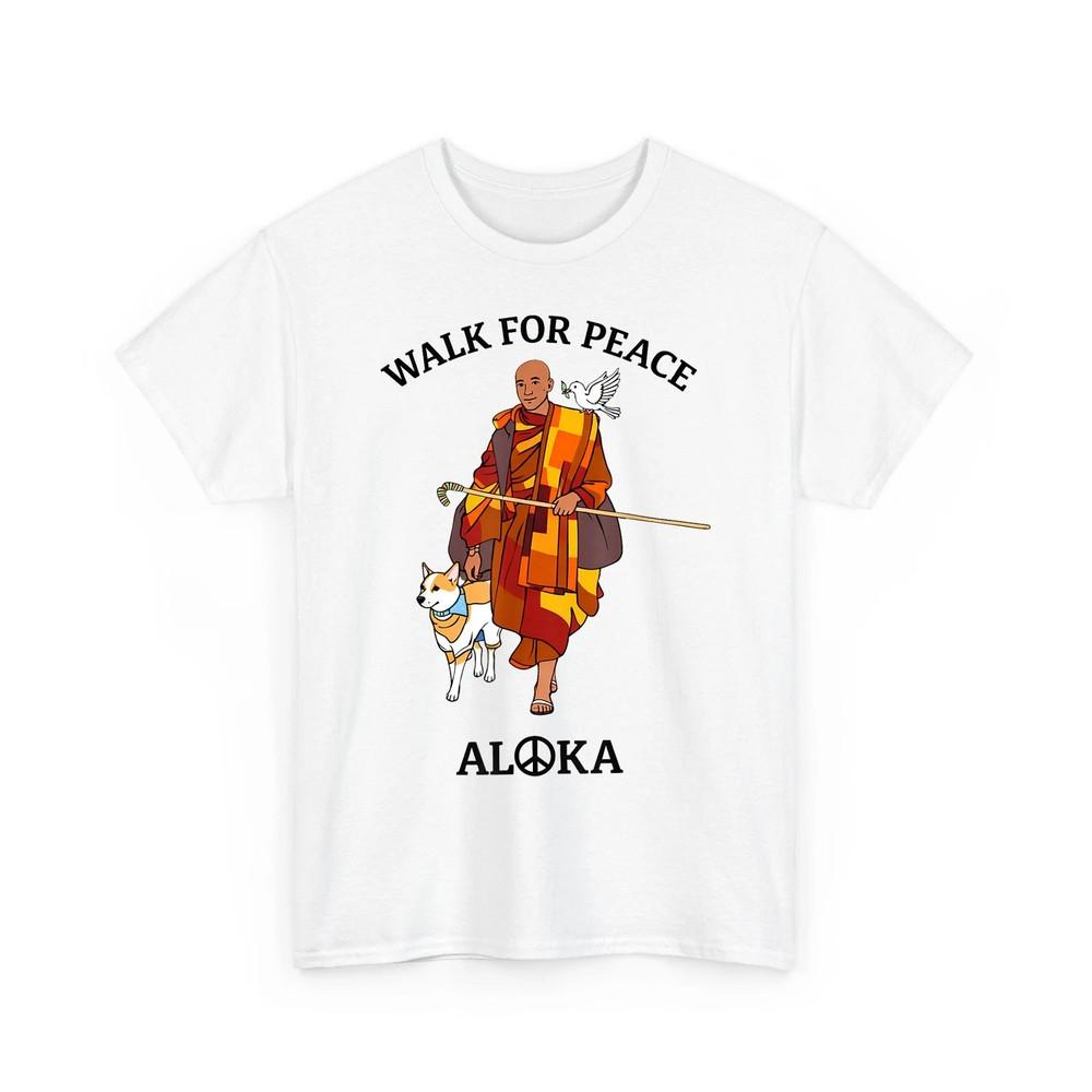 Peace Walking Monks and Aloka Dog Walk for Peace Retro Unisex TShirt Unisex T-Shirt