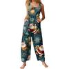 Womens Casual Overalls Jumpsuits Adjustable Straps Sleeveless Print Comfy Rompers With Pocket
