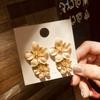 Модные женские серьги-капли с большим цветком ромашки из кремового лакированного слоя лепестков для женщин, модные ювелирные аксессуары