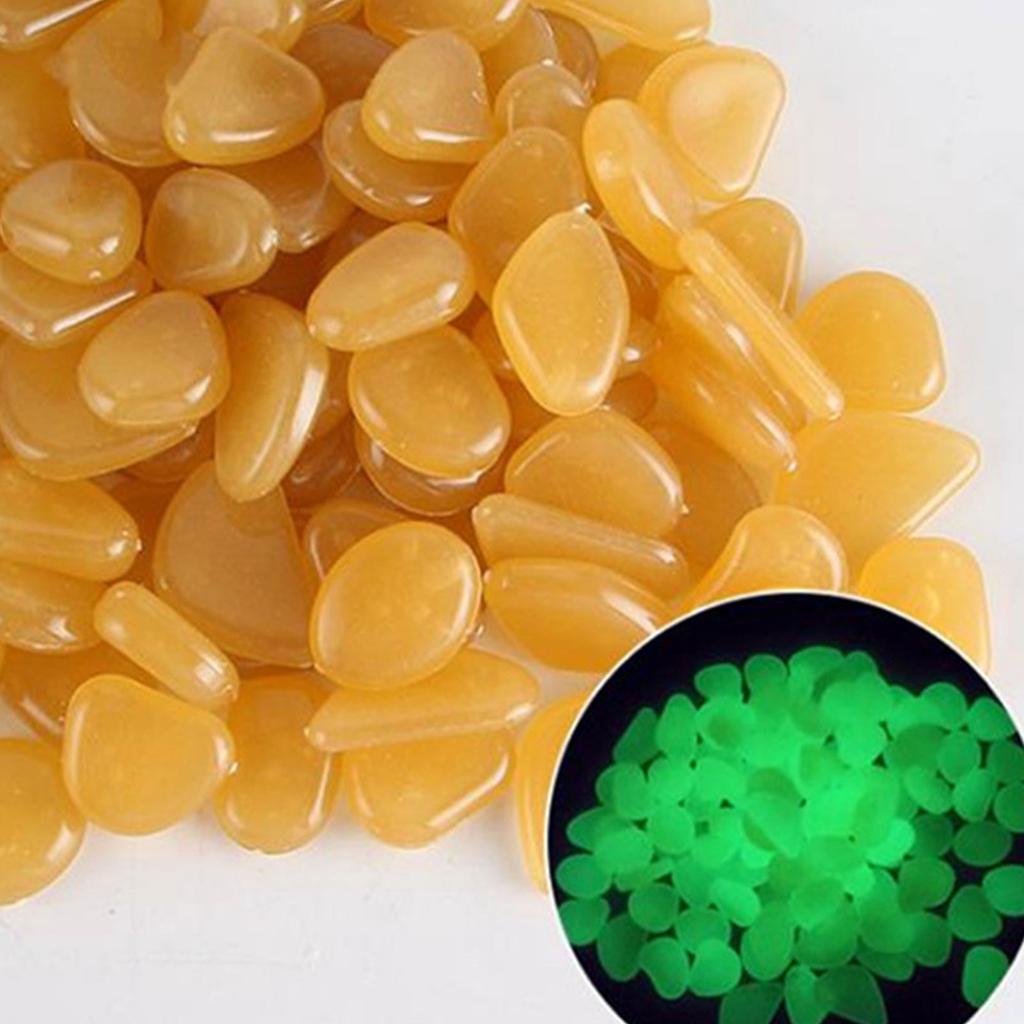 100PCS Garden Decoration Glow In The Dark Luminous Pebbles Stones Wedding