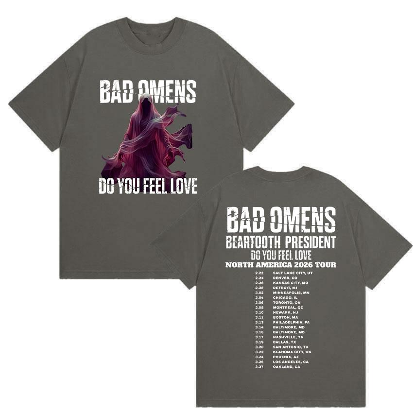 Bad Omens Тур Do You Feel Love 2026 Печатные Футболки Мужские Женские Ретро Оверсайз Хлопковая Футболка Классическая Панк Готическая Одежда Футболка