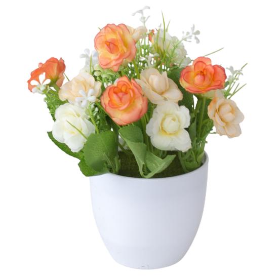 1 комплект искусственных растений в горшках, реалистичные декоративные пластиковые широкие розы, имитация бонсай для стола ресторана и дома