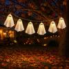 Festive Party Hanging Decorations Halloween Glowing Ghost Decor, Spooky Light Up Ornament for Holiday Decor Scene, Indoor Outdoor Wall