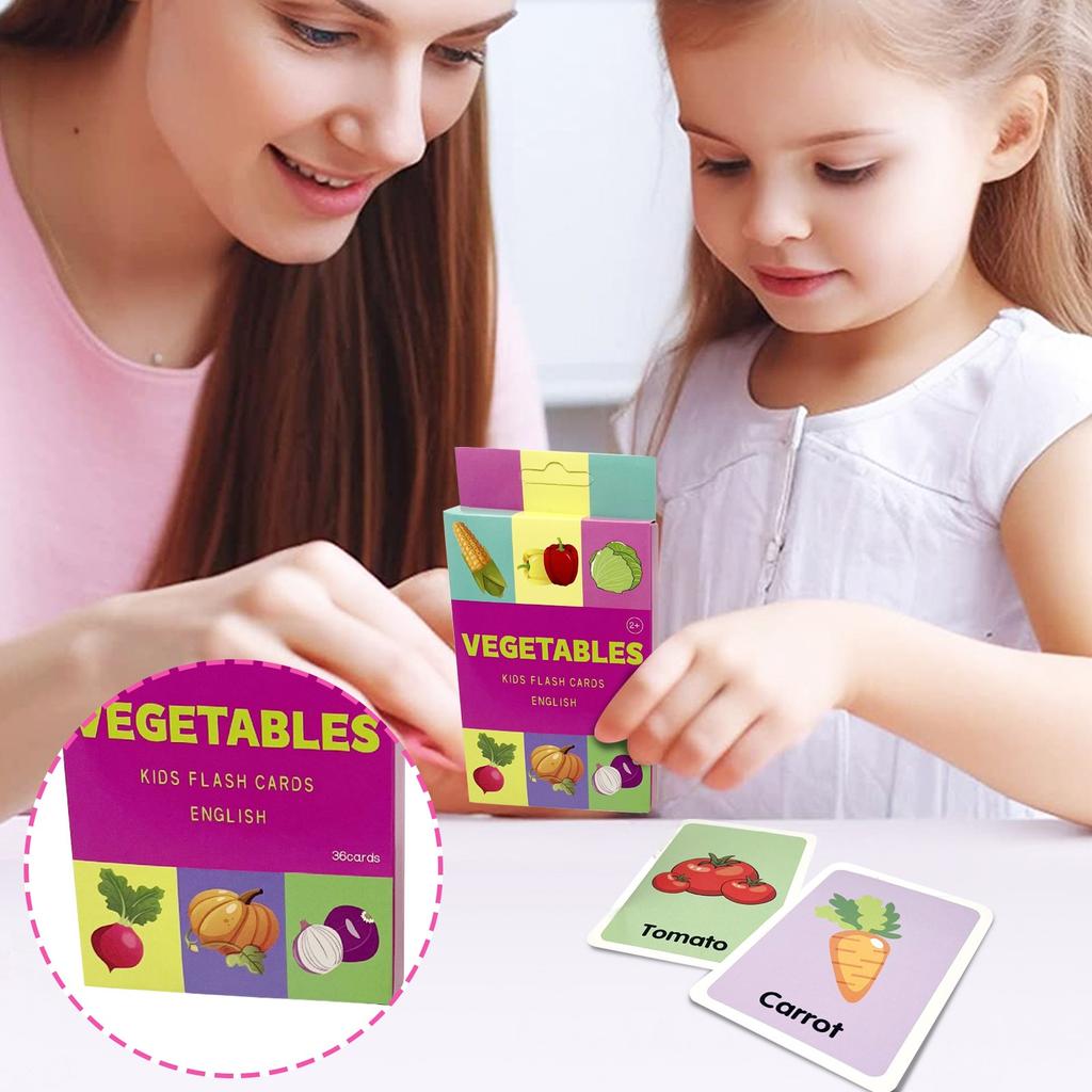 Children's Food, Vegetables English Learning Card Teaching Flash Card