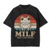 MILF Man I Love Frogs Washed T Shirt Streetwear Hip Hop Novelty T-Shirt Tees Men Women Cotton Street Printed