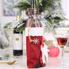 Рождественская бутылка Санта-Снеговика с принтом лося, винная вечеринка, сумка, стол