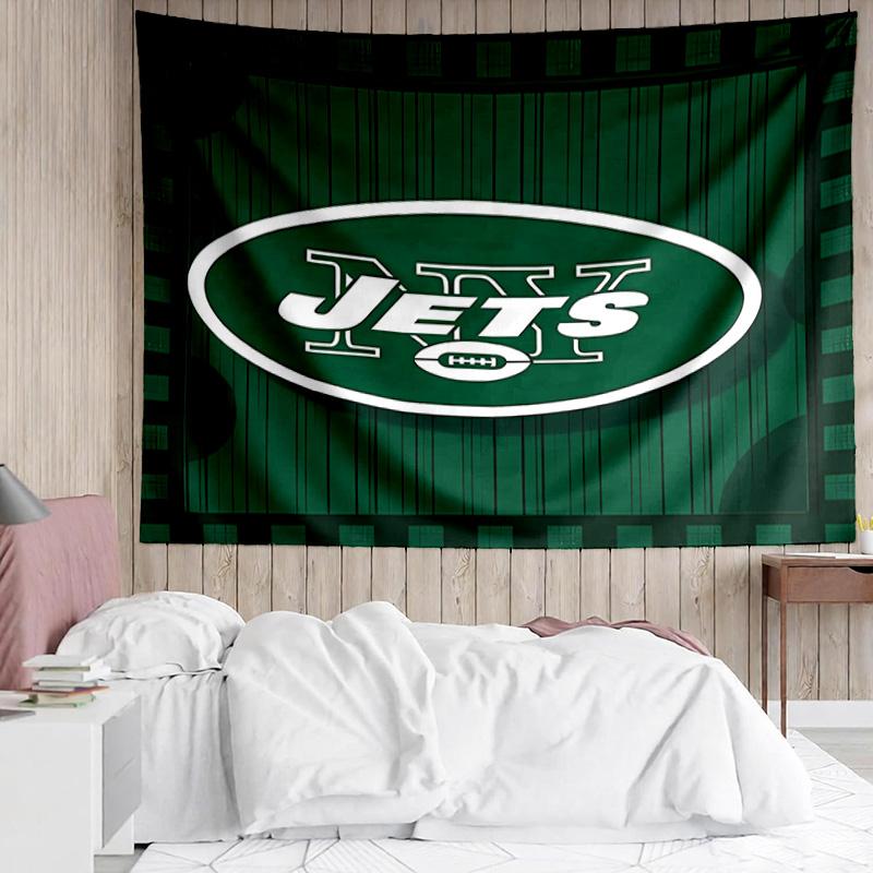 New York Jets logo Tapestry for Bedroom Aesthetic Classroom Tapestries Wall Hanging for Living Room Dorm Office,Ideal Creative Gift