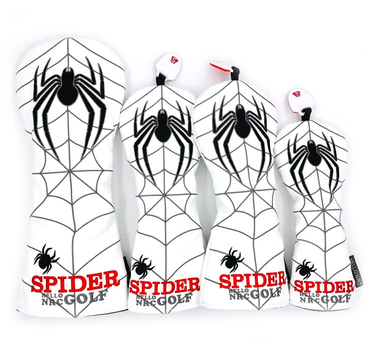 Комплект Чехол для головы гольфа Чехол для водителя 1 шт. Чехол Wood FW 2 шт. Чехол Utility UT 1 шт. с меткой для переоборудования Spiders 2022 НОВЫЙ 4 шт. / (красный