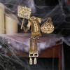 Yousheng Articulated Pumpkin Man Halloween Decoration Spooky Wooden Pumpkin Skeleton Tabletop Ornament for DIY Home Office Decor