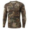 Spring and Autumn Outdoor Python Print 3D Jungle Camouflage Training Clothing Crewneck T Shirt Men's Loose Long Sleeves