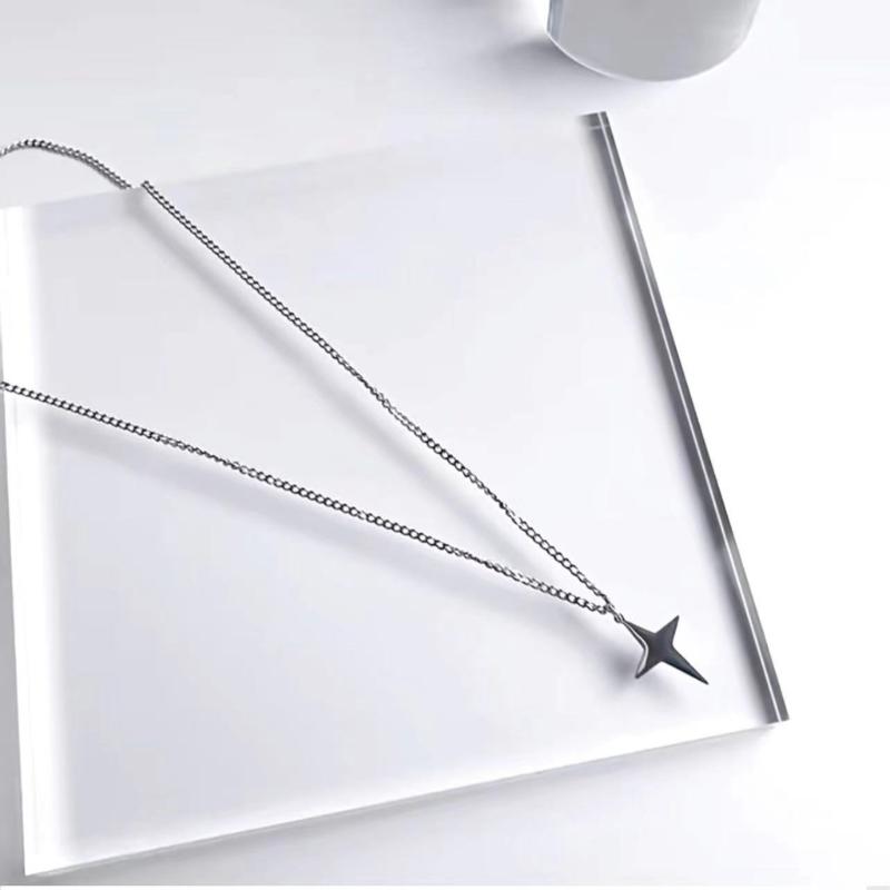 Модное ожерелье с подвеской в виде звезды, простое винтажное колье-чокер, цепочки для женщин, мужчин, пар, подарок на День святого Валентина