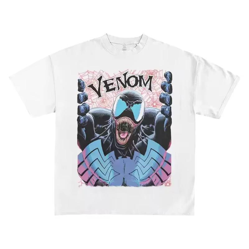 2026 new Venom Marvel Cotton TShirt Y2K Streetwear Retro Harajuku Punk Fashion Casual Short Sleeve Top for Men Women soft