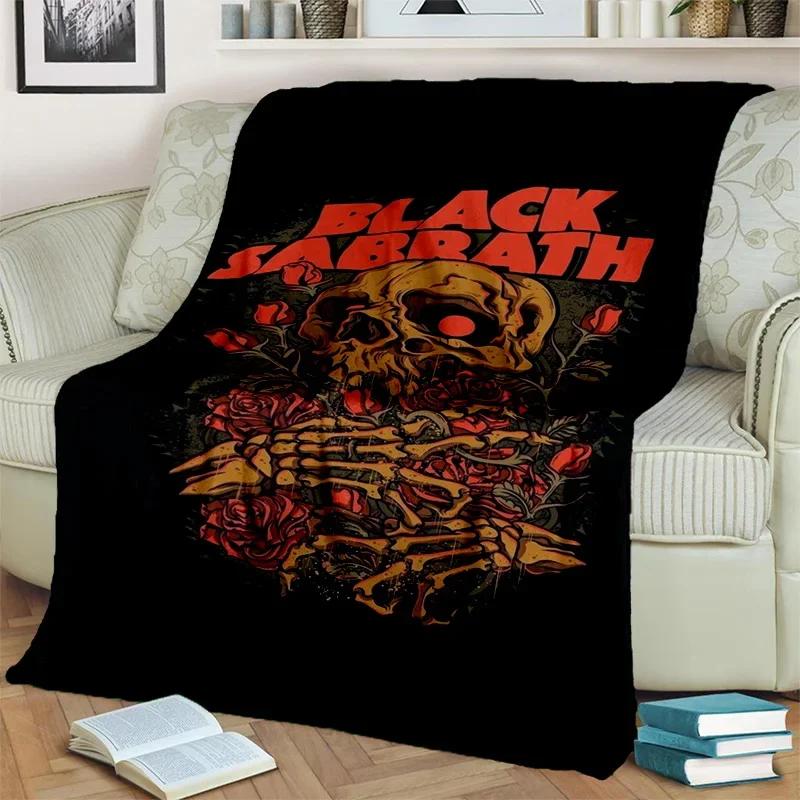 3D BLACK SABBATH Heavy Metal Rock Blanket,Soft Throw Blanket for Home Bedroom Bed Sofa Picnic Travel Office Cover Blanket Kids
