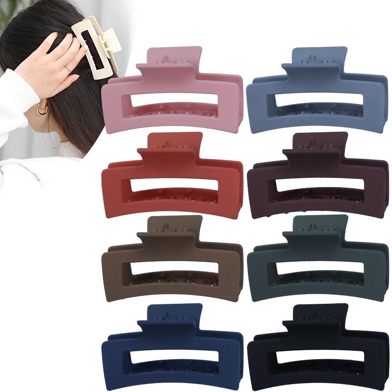 Korean Chic Temperament Hair Claw - Square Clips in Large, Medium, Small for Women, Internet Celebrity Style Hairpin