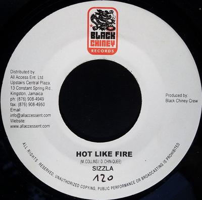 7-дюймовая пластинка SIZZLA / NICKY B - Hot Like Fire / If You Wanna Ride NONE Black Chiney Re 2005 Ямайка Регги, Ска и Даб Б/У