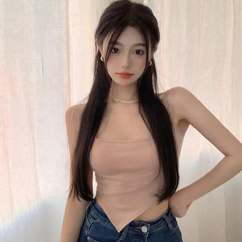 Майки для женщин, сплошной цвет, мягкая базовая рубашка, футболка без рукавов, майка, легкий пуловер, укороченный топ