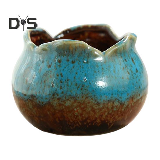 Экологичный цветочный горшок с гладкими краями, практичный керамический цветочный горшок для растений на открытом воздухе, контейнер