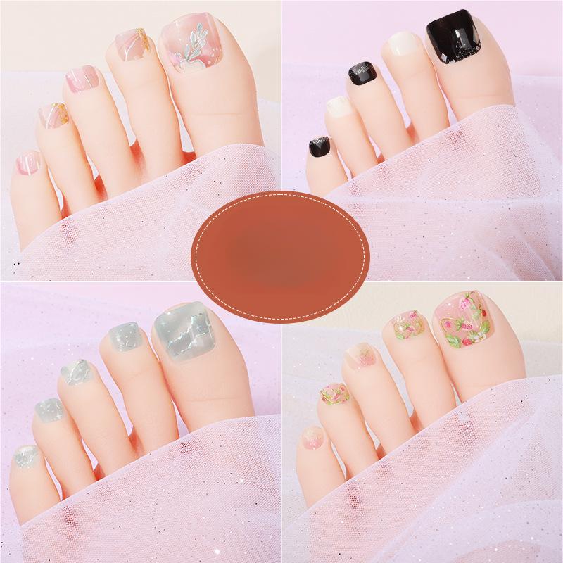 New Gel Manicure Stickers Toe Stickers Waterproof Hot Stamping Semi-cured Nail Stickers