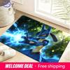 Pokemon Lucario Non-Slip Doormat Soft Flannel Floor Mat for Home Bedroom Living Room Decor