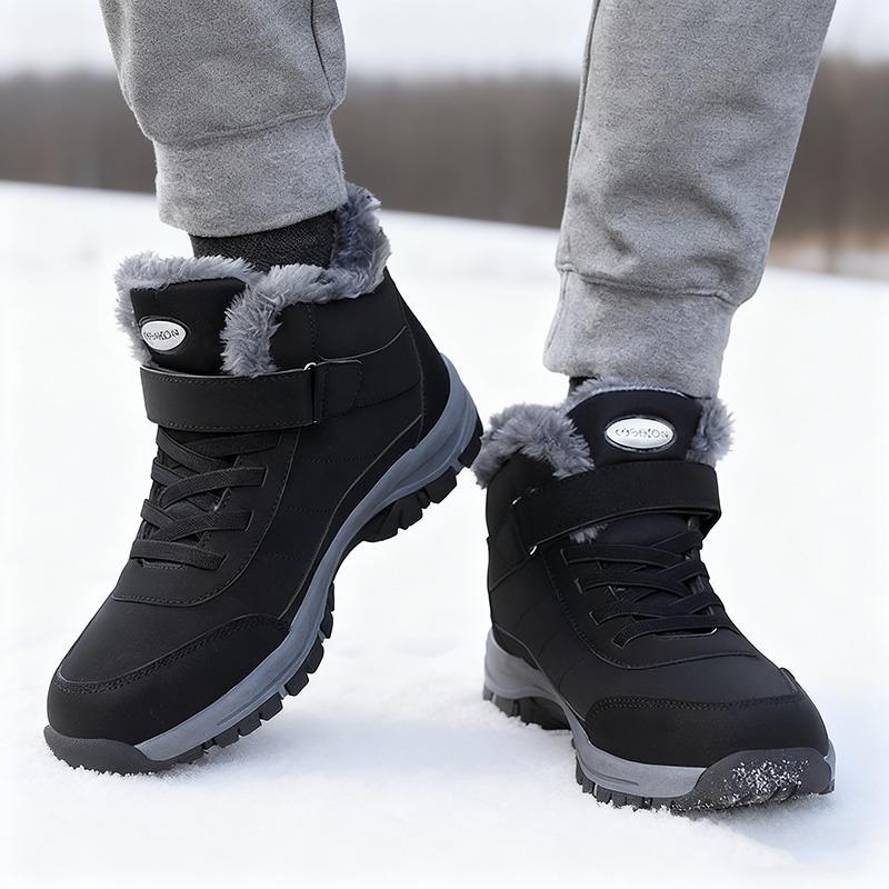 Мужские ботинки Бренд Обувь для скалолазания Мужская Спортивная на открытом воздухе Хлопок Oes Зимняя Подкладка из флиса Высокий верх Толстая подошва Скалолазание Повседневные Теплые ботинки