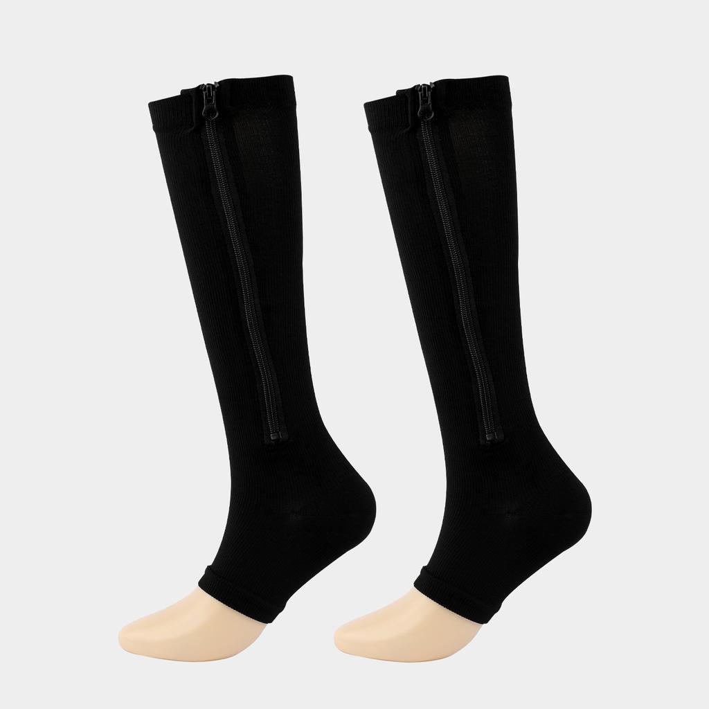 Athletic Compression Zipper Socks Vein Stretch Socks Women Men High Elasticity Pressure Long Biking Socks Leg Support
