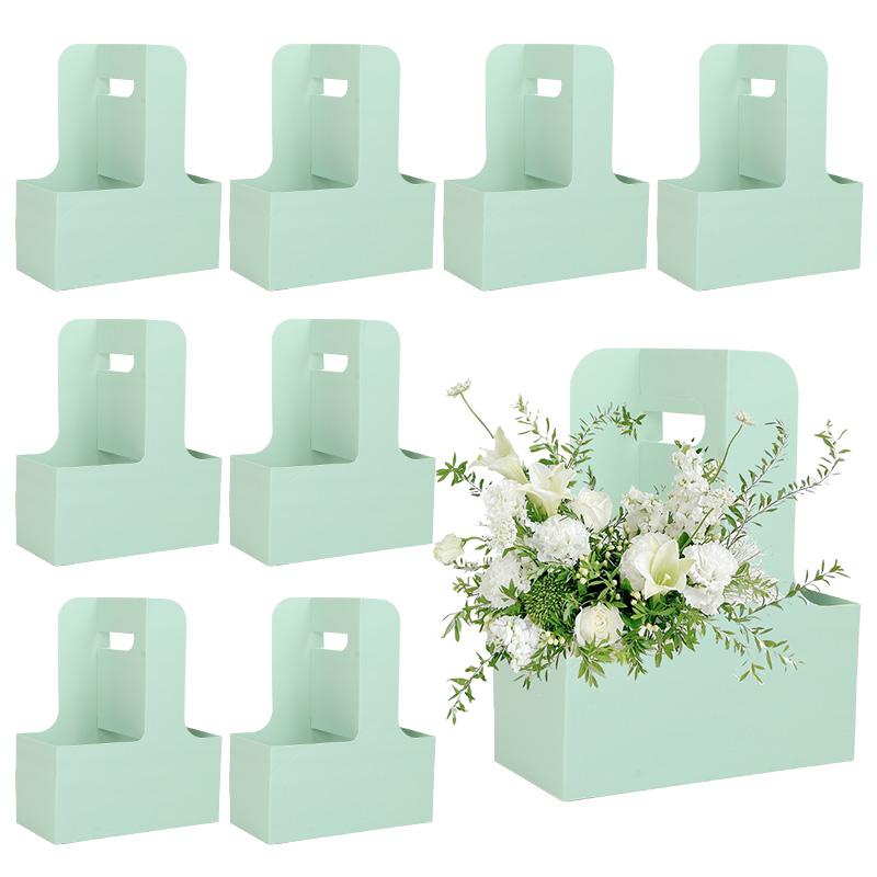 5/10 шт. Крафт-бумажные пакеты для букетов цветов, Портативные держатели для напитков и кофе на вынос, Упаковочная коробка для свадебного, праздничного, рождественского подарка