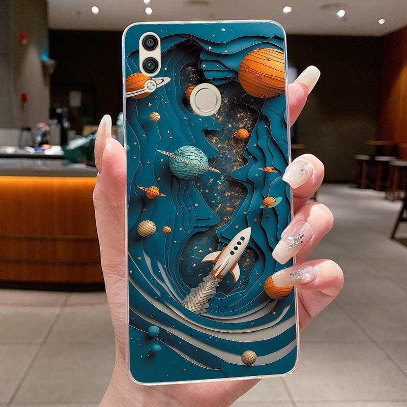 For Huawei Honor 8C Case BKK-LX2 BKK-LX1 BKK-L21 Back Cover Clear Luxury Butterfly Fashion Flowers Soft TPU Silicone Phone Case