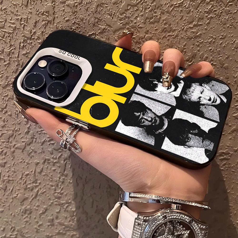 Чехол для телефона с изображением музыкальной группы Rapper B-Blur в винтажном стиле для IPhone 17 16 15 14 11 12 13 Pro Max Pro Plus Цветной серебристый чехол