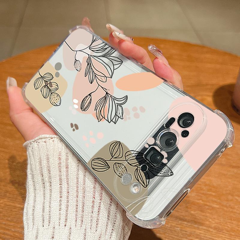 Мультяшный цветочный принт TPU Чехол для телефона для Google Pixel 9 Pro Pixel 9 Pro XL Мягкий силиконовый прозрачный чехол для Google Pixel 9A