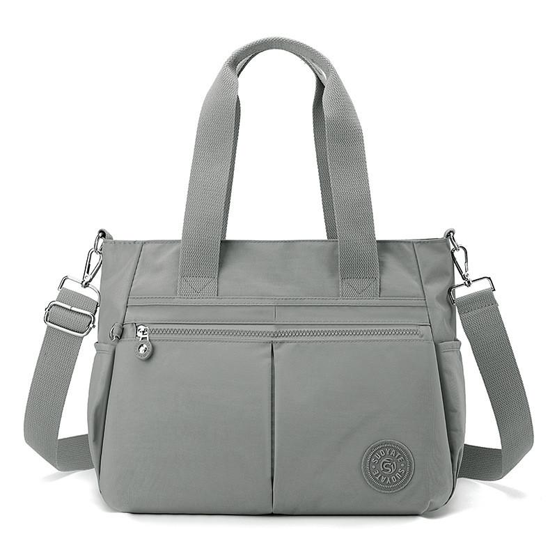 Womens Medium Nylon Tote Bag With Inner Zipper And Phone Pocket For Daily Use And Shopping