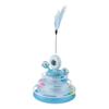 Cat Ball Tower Toy with Feather Catnip 4 Layer Rail Pet Turntable Game for Exercise Purple