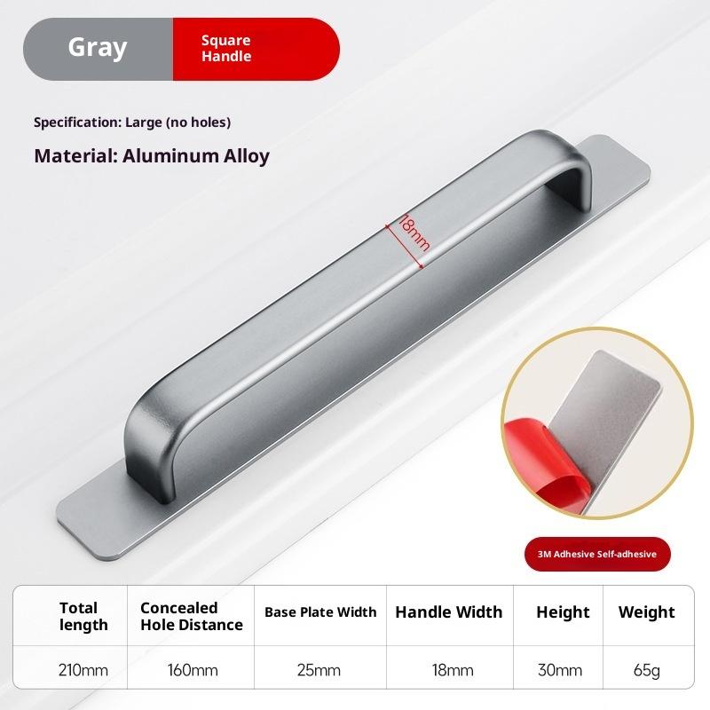 Ручки из алюминиевого сплава без сверления, ручки-наклейки для раздвижных стеклянных дверей, окон, ящиков, шкафов, для ванной комнаты