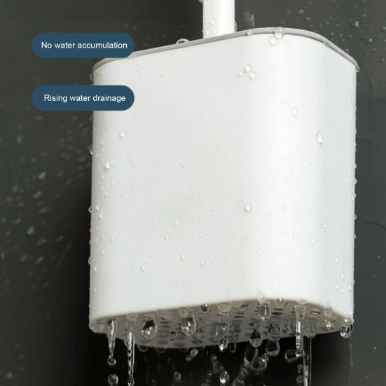 Силиконовый набор туалетных щеток с L-образной головкой, длинными нескользящими ручками, настенным держателем, компактная щетка для чистки унитаза