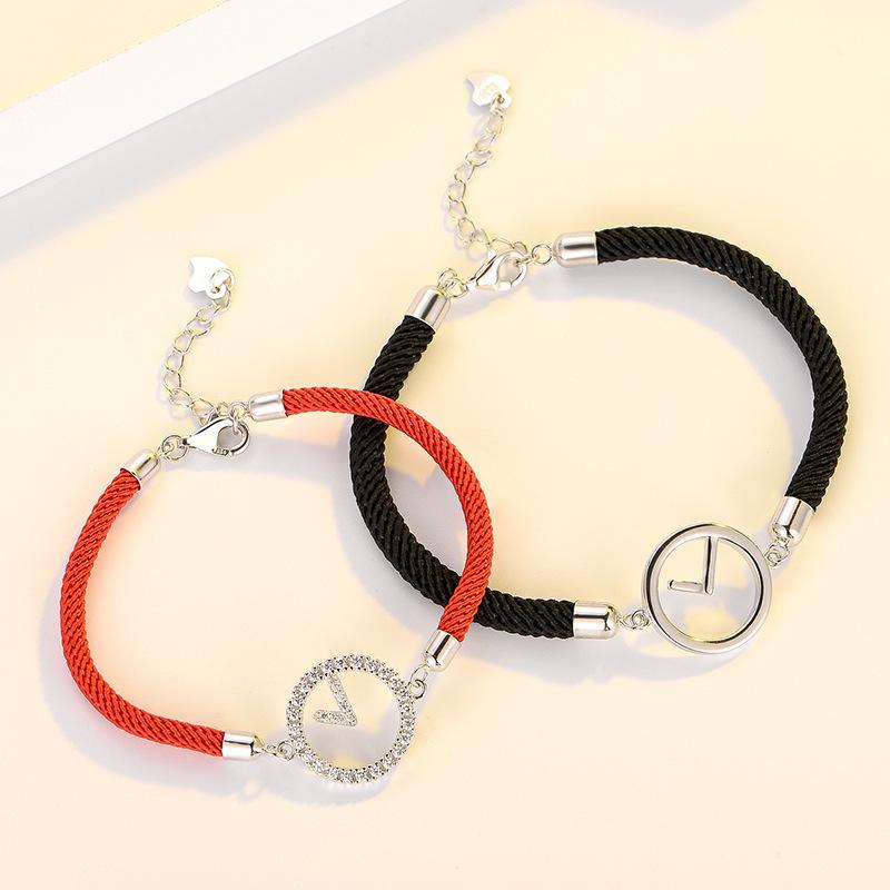 S925 пожизненный браслет-часы для пары, креативные украшения для мужчин и женщин, одна пара, корейская версия, упрощенная красная веревка на год рождения