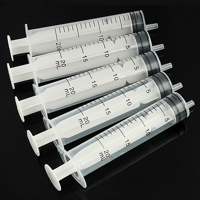 6 Plastic Syringe Liquid Lubricant Measuring Tool 20 Ml