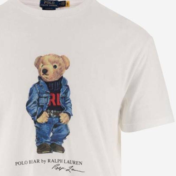 Polo Ralph Lauren T Shirts Men's White Crew Neck Moderate Straight Fit 710854497-011