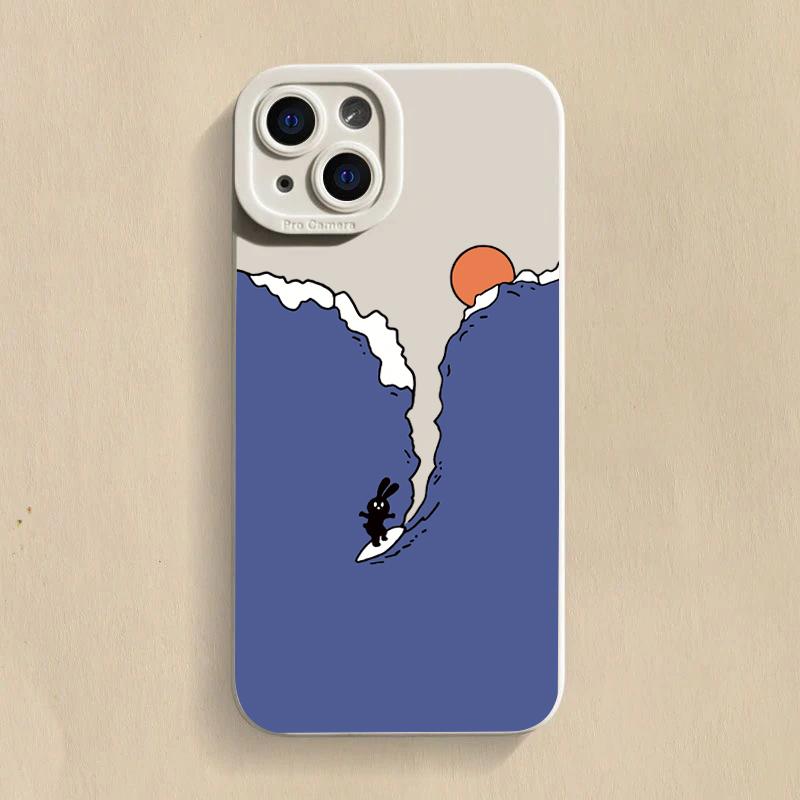 Ins Cartoon Cute Surfing Bear Phone Case For Xiaomi Redmi Note 13 12 11 Pro Plus 12S 11S 10S Redmi 12 13C 13 4G Silicone Cover