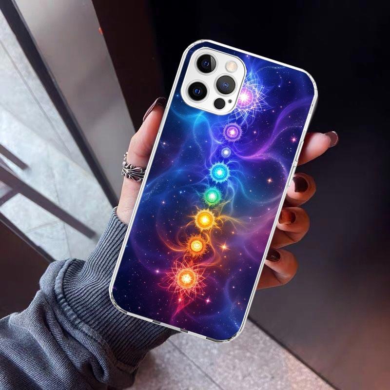 Yoga Chakra Spiritual Energy Universe Phone Case For iPhone 17 Air 11 13 Mini 14 15 Plus 16 12 Pro Max 16E SE 7 8 Pattern Soft T